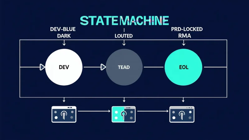 Silicon security lifecycle states: DEV, PROD, LOCKED, RMA, EOL — article cover